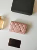 2024 Fashion Designer Women Card Holders Fold Flap Classic Pattern Caviar Lambskin Wholesale Black Woman Small Mini Wallet Pure Color Pebble Leather with Box