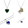 Colliers pendants Collier d'image de PO romantique Love Heart Clestal Chaîne Température de la chaîne de cristal Changement Couleur Émotion Sentiment Dhkl7