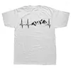 Homens Camisetas Novidade Mountain Heartbeat Pulse Line Camisa Escalada Caminhadas Gráfico Algodão Streetwear Manga Curta Dia dos Pais T-shirt Homens