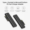 Câbles d'ordinateur pour Microsoft Surface Pro X 8 7 6 5 4 3 Go Book vers USB Type C PD, charge rapide, prise de tablette, convertisseur, adaptateur de chargeur