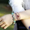 Strand Boho Chunky Empire Jaspers Bracciale con perline Gioielli spirituali per donna bohémien