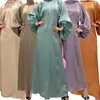 Abbigliamento etnico Moda Donna musulmana Maniche a lanterna Papillon Collo Maxi Abito da festa Dubai Abaya Ramadan Eid Caftano arabo saudita islamico