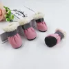 Hundkläder Autumn and Winter Pet Cat Shoes Cotton Supplies Teddy Puppy Snow Boots Reflective Strip Anti-Slip