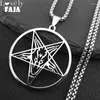 Pendant Necklaces Large Talisman Baphomet Stainless Steel Necklace Goth Pagan Pentagram For Men Satan Gothic Goat Jewerly Amulet Lucifer