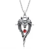 Pendant Necklaces 2022 Wolf Couple Necklace Heart Gothic Accessories Vintage Wholesale Items Indie Luxury Aesthetic Pendants Drop Del Dheta