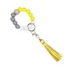 Charm Bracelets WANGAIYAO Fashion Imitation Silicone Bead Bracelet Beech Beaded Wrist Key Chain Pendant Handcrafted Leather Fringe