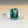 Pubang Fine Jewelry Diamond Ring Solid 925 Sterling Silver Pink/Green Gem skapad för Womenn Party Gift Drop 240124