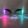 Zapasy imprezy kolorowe okulary Świetny kostium Dekoracyjne światło LED do dorosłych baru KTV Halloween Dzieci świetliste zabawki