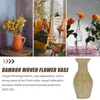 花瓶を飾る竹の花瓶のオフィス屋内植物ポットストロープランターバスケット織りの植木鉢