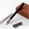 Stylos à plume en gros rétro bois de santal Bronze stylo plume 05Mm luxe bureau en bois affaires écriture art calligraphie stylos cadeaux St Dhgjr