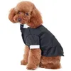 Cão smoking traje formal camisa casamento preto jaqueta terno pet filhote de cachorro príncipe cerimônia gravata borboleta pequenos cães gatos roupas 240131