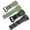 Bracelets de montre Haute qualité 34mm 24mm Camo armée vert Nylon toile bracelet en cuir pour la série Bell Ross BR01 BR03 Bracelet de montre Be236f