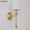 Vägglampor koppar material ljus sconce led lampa för sovrum badrum nordiskt guld hem loft luminaria dekor tyg belysning fixturer