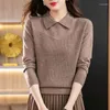 Suéteres femininos roupas na moda sólido elegante camisola de malha outono e inverno manga longa solta outwear malhas senhoras pullovers topos