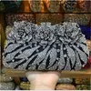 18 Colors Wedding Formal Dinner Clutch Women Gold Crystal Evening Clutch Bags Metal Clutches Handbags Flower Bridal Purse Wallet 240125