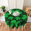 Bordduk St. Patrick's Day Round Tracloth En Shamrock Field Irish Protector Funny Events Christmas Party Design Cover