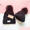 Cappellini Beanie / Teschio 6 colori Cappelli invernali da donna lavorati a maglia con capelli fini interni Berretti caldi e morbidi Cappelli Cloghet di marca 140G Tag Drop Deliv Dhphl