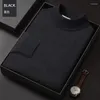 Men's Sweaters Luxury Brand Mock Collar Pure Woolen Sweater Tops Autumn Winter Cashmere Pullover Male Warm Knitwear