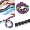 Other Natural Stone Volcanic Lava Beads Colorf Black Round Rock Loose 8Mm For Diy Necklace Bracelet Jewelry Making Drop Delivery Jewe Dhrmw
