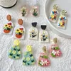 Dangle Earrings AENSOA Handmade Delicate Floral Polymer Clay For Women Colorful Cluster Flowers Drop Lightweight Jewelry 2024