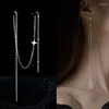 Orecchini pendenti color argento linea dell'orecchio lunga appesa per le donne catena in lega di stelle piercing infila orecchini accessori regalo di gioielli