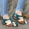 S SANDALS TREND TREND SELING LODIES COMEMORE الكعب الكعب غير الرسمي امرأة الصيف الإناث الإناث جولة أخمص القدم