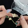 Van Jewelry Designer Clover رباعي الأوراق عشرة قلادة زهرة العقيق قلادة قلادة ليزر قلادة الماس لسلسلة سترة الذكرى السنوية هدية عطلة هدية