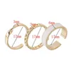 Anneaux de mariage 3pcs / Set Bohemian Blanc Émail Rond Bague en métal Ensembles Géométrique Twist Ouvert Réglable pour Femmes Fille Bijoux