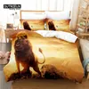 Bedding Sets Roaring Lion Duvet Cover Set Fashion Soft Comfortable Breathable For Bedroom Guest Room Decor