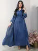 Vestidos casuais moda muçulmano duas peças abaya vestido conjunto chique brilhante seda macia cetim dubai turquia árabe envoltório robe corban eid al adha