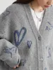 Maglioni da donna CHIC VEN Maglioni Contrast Love Rabbit Cardigan lavorato a maglia jacquard Maglioni femminili Cappotto da donna Autunno Inverno 2024