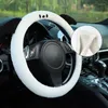 Coprivolante per auto, simpatico copricapo creativo per orecchie di cane, in peluche, confortevole, invernale, caldo e freddo, antiscivolo