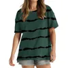 Women's T Shirts Women Shirt Causal Carnival Color Block Print Side Slit Tee Tops