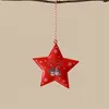 Christmas Decorations Nordic Hanging Pendants Star Heart Red&White Xmas Tree Decor Double-sides Painted Po Prop Embellishment Festival
