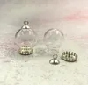 Bottles 1/2/3/5/8pcs 20x12mm Hollow Glass Globe With Set Crown Base Beads Cap Orb Vials Pendant Bottle Jewelry