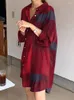 Повседневные платья ZANZEA, винтажное платье-рубашка в клетку, женский осенний сарафан Femme, короткий рукав с длинными рукавами, женский халат на пуговицах с лацканами 2024