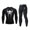 Herrespår tröjor Sparta Set Male Compression Sportwear Suit Fitness Running Clothing Shirt Elastic Quick Dry Workout Wear