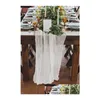 Corredor de mesa Ru075e Custom Made Durável Presente de Casamento Macio Algodão Ouro B Rosa Dusty Amarelo Marfim Marinha Gaze Gaze Table Runner 22 Dh2Nq