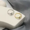 Anillos de banda Versión coreana Ins Niche El diseño es extremadamente simple y versátil Textura S925 Anillo abierto de plata esterlina Mujer Pty8