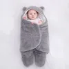 Baby Sleeping Bag Ultra-Soft Fluffy Fleece Född filt Infant Boys Girls Clothes Sleeping Nursery Wrap Swaddle 3 6 M 240119