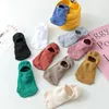 Damen-Socken, 5 Paar Socken-Hausschuhe-Set, einfarbig, Sommer, dünn, atmungsaktiv, unsichtbar, Boot, rutschfest, Silikon, keine Show, kurz