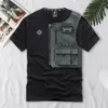 Débardeurs pour hommes T-shirts Hip Hop Poches détachables High Street Hommes Cargo T-shirt Zipper Décor Cool Jeune O Cou Lâche T-shirts Chemise