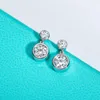 Dangle Küpe Anujewel 1.2cttw D renk moissanit damlası 18k altın kaplama 925 STERLING Silver Stud çerçeve Kadın Hediyeleri Toptan