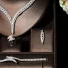 Hibride Unique Brilliant Cubic Zirconia Wedding Jewelry Set Geometric Africa Luxury Bridal 4st Set Festival Dress Bijoux N-192 240118