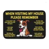 Tapis Peeking Dog Jack Russell Terrier Tapis de porte d'entrée anti-dérapant extérieur imperméable paillasson cuisine balcon tapis d'entrée tapis