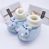 Boots Winter Baby Solid Cotton Cute Plush Cartoon Decor Snow Born Infant Soft Sole Non-Slip Warm Casual Shoes 0-18M