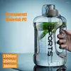 Water Bottles 2 Liters Sport Fitness Bottle BPA Free Large Capacity Portable Gallon For Men With Straw&Cleaning Brush