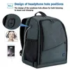 Bolsa de accesorios para cámara, bolsa portátil para exteriores, impermeable, a prueba de arañazos, mochila de doble hombro para ordenador portátil DSLR YQ240204