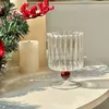 Bicchieri da vino Sfera di vetro a strisce creative Calice con stelo attorcigliato Tazza da bere vintage Succo di caffè Champagne Cocktail Tazze