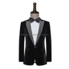 Costumes Blazer Strass Scintillants Veste Noire Blazers Pantalons Hommes Chanteur Scène Performance Costume Fête Hôte Marié Mariage Dr Dhrkk